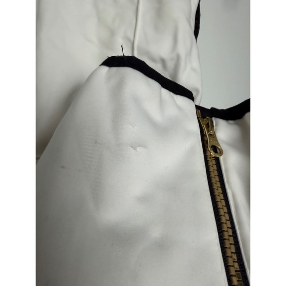 Luxury White Black Gold Fur Hooded Ski Suit Jumpsuit Women's Snowboard US 6 - Picture 9 of 16